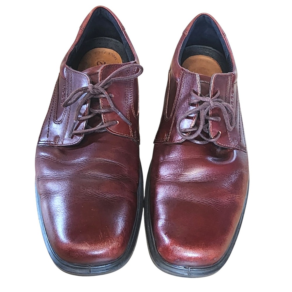 Ecco‎ Berlin Brown Leather Oxford Shock Point Dress Shoes US Size 13 - 13.5